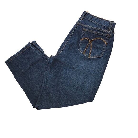 Liz Claiborne Jeans Classic Womens 12P Short Straight Leg Embroidery Medium Wash - Picture 5 of 16